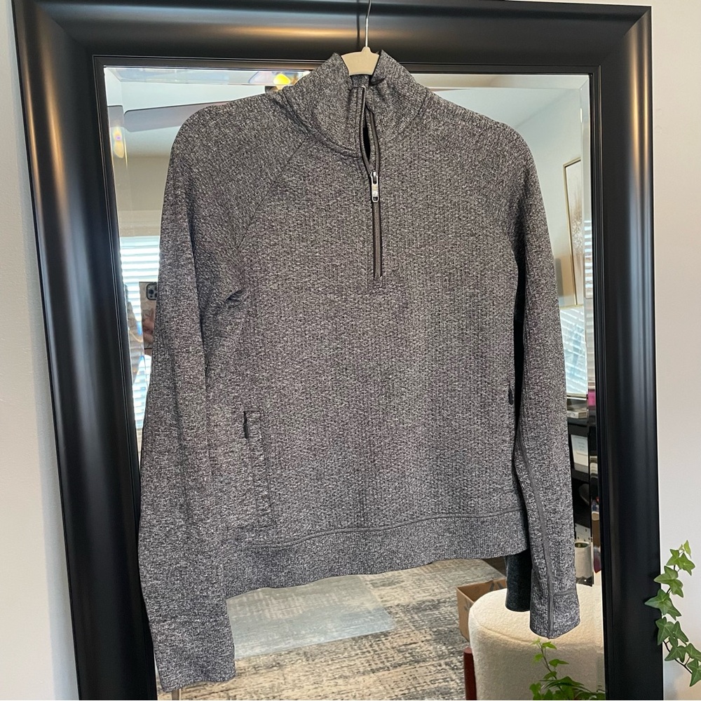 lululemon athletica Heather Gray Zip-Up Sweater